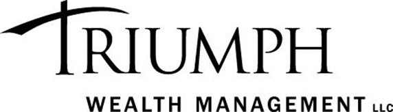 A black and white logo of triumph wealth management.