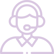 A purple and green icon of a person with headphones.